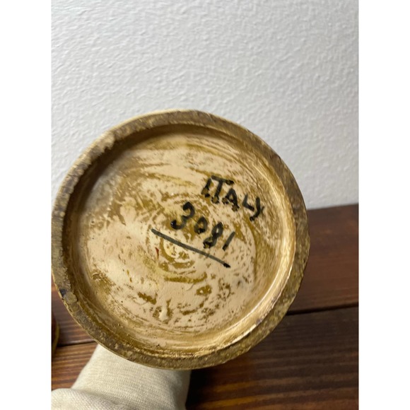 Vintage Hand Painted Container with Lid Vintage Storage with Lid - Picture 6 of 8